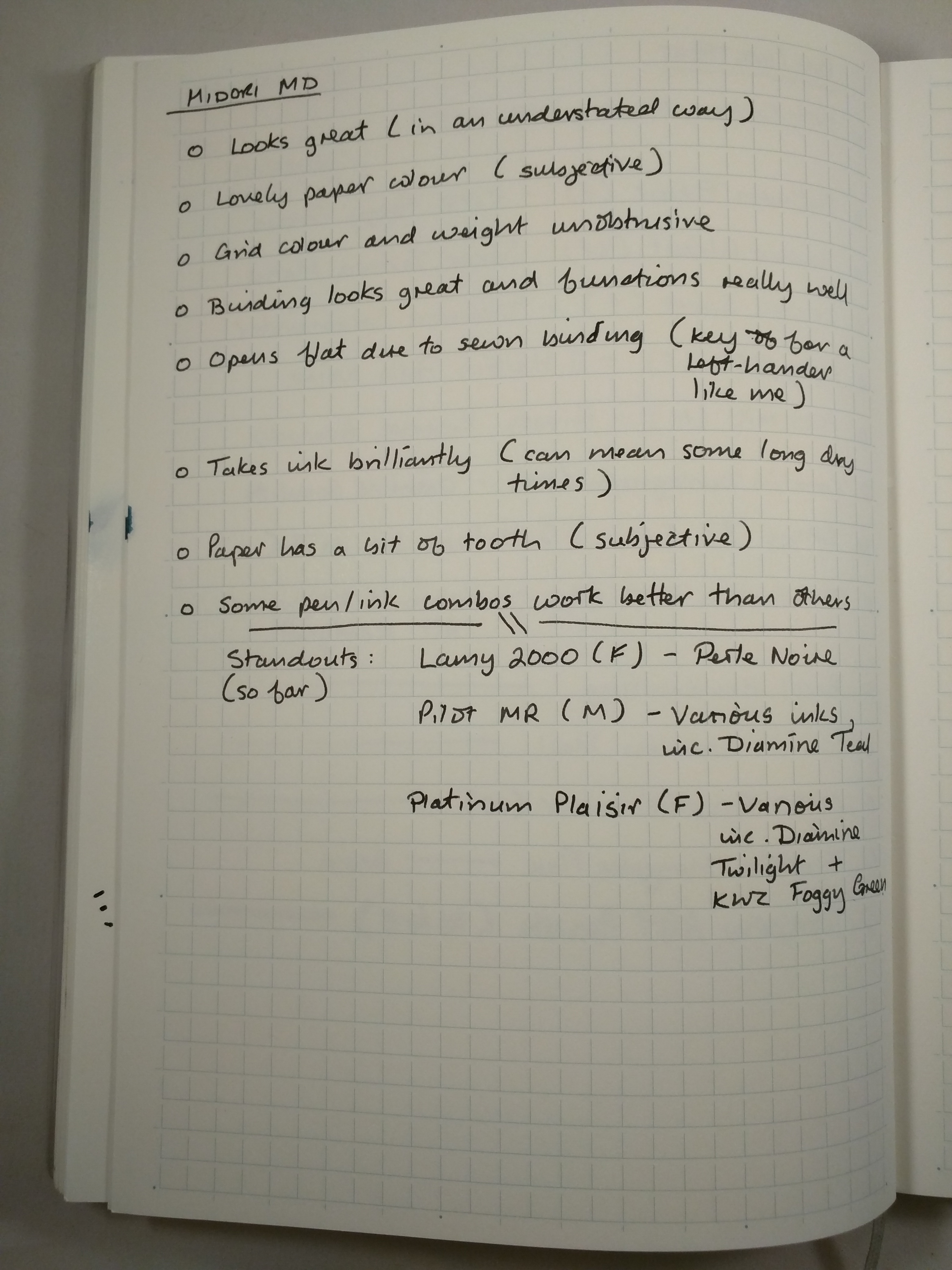 Midori MD handwriting sample