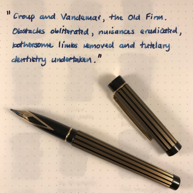 Writing sample with broad nib