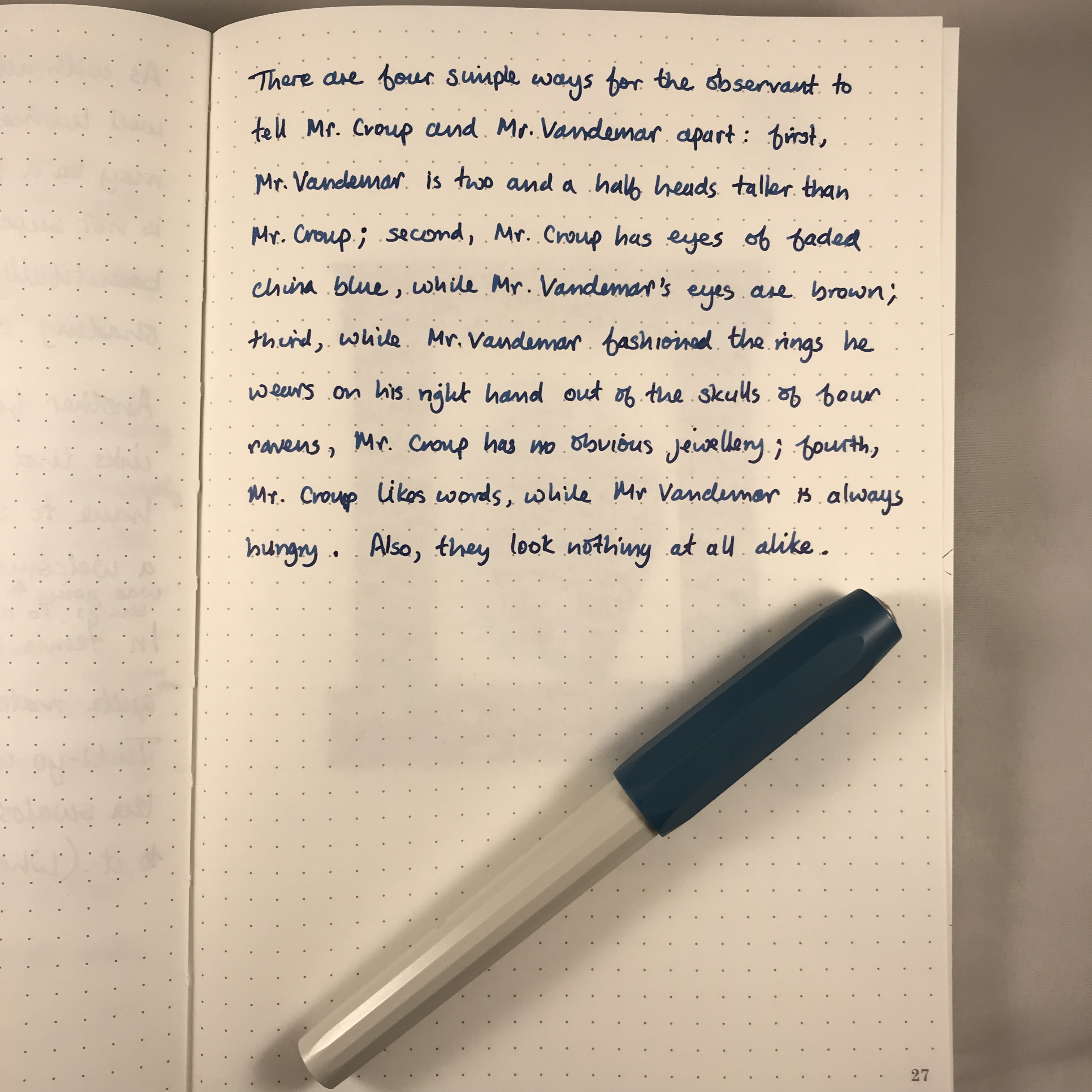 Writing sample, Kaweco Perkeo, medium nib, Sailor Sei-boku, Tomoe River