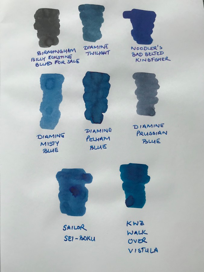 Comparison ink swatches